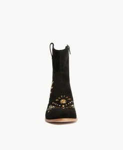 Bounty Ankle Boot -Shoe Shop Bounty23wMCDO Black Suede Embroidery 3 2