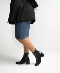 Brinley Ankle Boot -Shoe Shop Brinley23wMCDO Black Leather Black Croc Leather6955 WEB