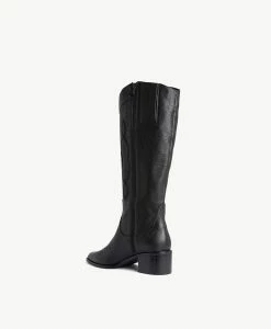 Buxton Western Knee High Boot -Shoe Shop Buxton23wMCDO Black Leather 4