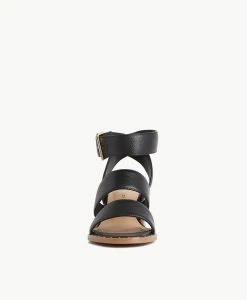 Cassie Strappy Sandal -Shoe Shop Cassie22sMNCO Black Leather 3