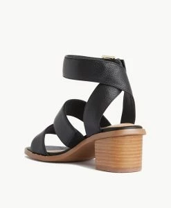 Cassie Strappy Sandal -Shoe Shop Cassie22sMNCO Black Leather 4