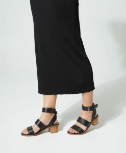 Cassie Strappy Sandal -Shoe Shop Cassie22sMNCO Black Leather 0140
