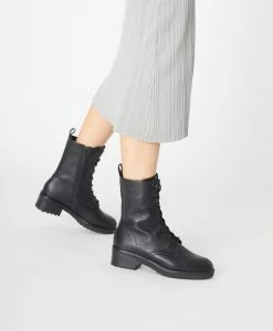 Edit Combat Boot -Shoe Shop Edit22wMCDO Black Leather 62