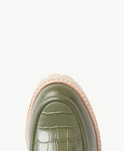 English Loafer -Shoe Shop English23wMCDO Olive Leather Olive Croc 5