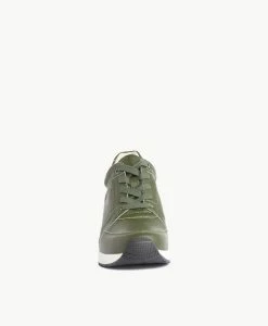 Hero Platform Sneaker -Shoe Shop Hero W Olive Leather Olive Croc 3