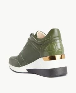 Hero Platform Sneaker -Shoe Shop Hero W Olive Leather Olive Croc 4