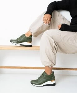 Hero Platform Sneaker -Shoe Shop Hero W Olive Leather Olive Croc 0921 WEB