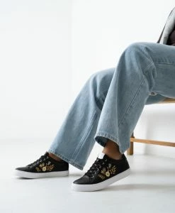 Imogen Sneaker -Shoe Shop Imogen W Black Leather Embroidery 0600 WEB