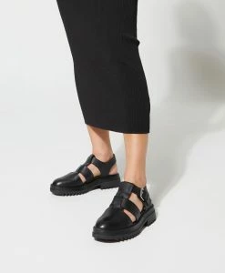 Indiana Flat 11 Indiana Flat -Shoe Shop Indiana Black Leather 0252