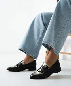 Iova Loafer -Shoe Shop Iova23wMCDO Black Leather Black Suede 0570 WEB