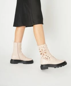 Kira Combat Boot -Shoe Shop Kira22wMCDO Pink Leather ECOMM