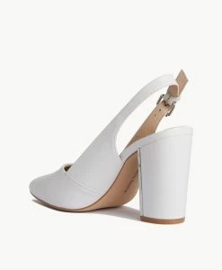 Meringue Slingback Heel 8 Meringue Slingback Heel -Shoe Shop Meringue23wMCDO White Leather 4 1