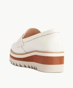 Nori Wedge Platform Loafer -Shoe Shop Nori22sMNCO White Leather 4