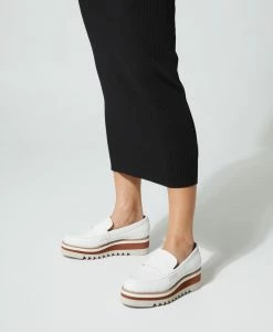 Nori Wedge Platform Loafer -Shoe Shop Nori22sMNCO White Leather 0196