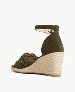 Oriel Wedge Sandal -Shoe Shop Oriel22sMCDO Olive Suede 4 1