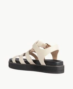 Paisley Strappy Sandal -Shoe Shop Paisley22sMCDO Vintage Cream Leather 4