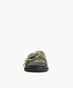 Pearl Slide -Shoe Shop Pearl22sMNCO Olive Leather 3