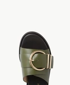 Pearl Slide -Shoe Shop Pearl22sMNCO Olive Leather 5
