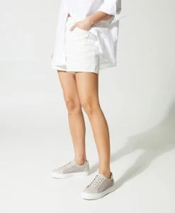 Posey Sneaker -Shoe Shop Posey Perf Stone Leather Silver 0034