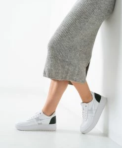 Ramble Sneaker -Shoe Shop Ramble White Silver Green 2423 WEB