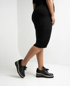 Sapna Wedge -Shoe Shop Sapna23wMNCO Black Leather Black Suede7414 WEB