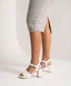 Shantal Platform Heel -Shoe Shop Shantal21sMCDO White Leather2762 WEB 1