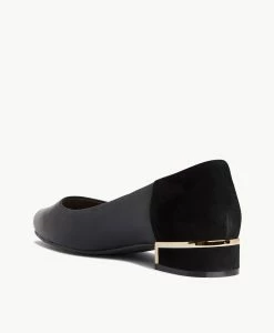 Wendy Dress Flat -Shoe Shop Wendy22sMNCO Black Leather Black Suede 4