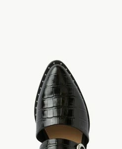 Whisper Mule -Shoe Shop Whisper22sMCDO Black Croc Black Leather 5